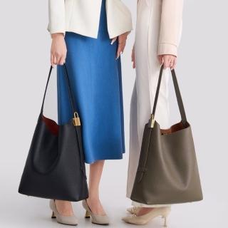 【MoonDy】母親節禮物 包包 水桶包 肩揹包 大容量水桶包 牛皮女大包 真皮女包包 牛皮包 togo包 托特包 高階