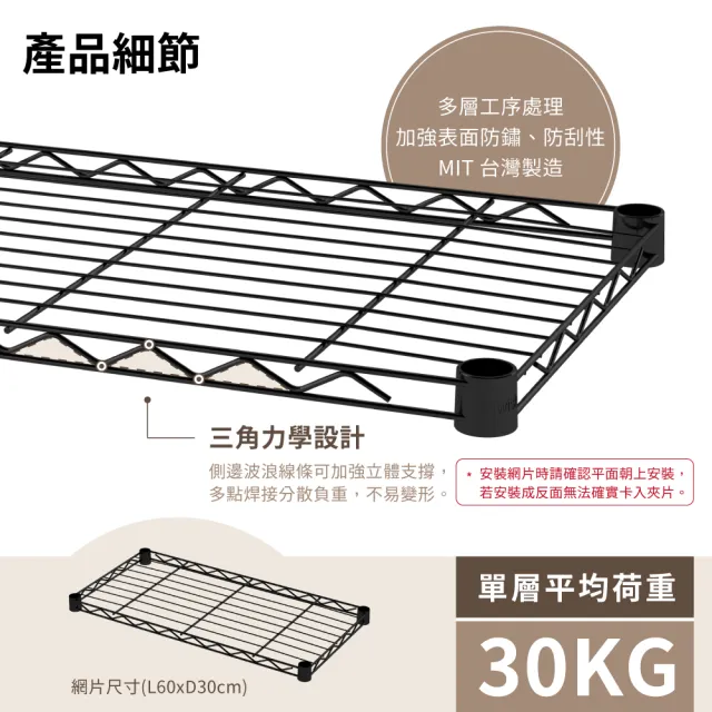 【KIWISH】鐵架MIT輕型三層置物架60x30x120cm(鐵架/收納架/層架/鐵力士架/置物架/書架/廚房架/三層架)