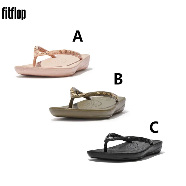 【FitFlop】IQUSHION STAR-STUD ERGONOMIC FLIP-FLOPS 鉚釘裝飾人體工學夾腳涼鞋-女(三色)