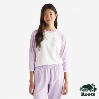 【Roots】Roots女裝- COOPER BASEBALL 長袖上衣(蘭花紫)