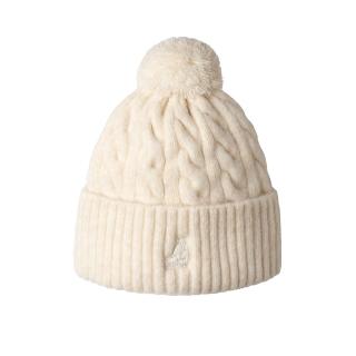 【KANGOL】 POM POM 毛球頭顱帽(淺米白色)