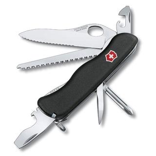 【VICTORINOX 瑞士維氏】12用單手開防滑刀殼 瑞士刀(黑)