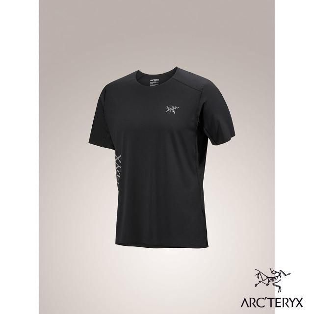 【Arcteryx 始祖鳥官方直營】男 Norvan Logo 快乾短袖圓領衫(黑)