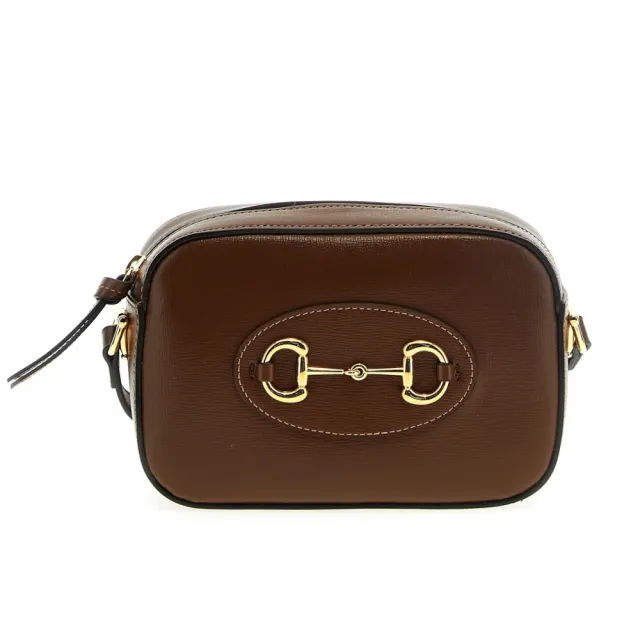 【GUCCI 古馳】Horsebit 1955 Small 小款 牛皮 馬銜釦 肩背包 斜背包 相機包 棕色 760196