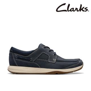 【Clarks】男鞋 Sailview Lace 縫線工藝設計3眼孔船型鞋 休閒便鞋(CLM76972C)