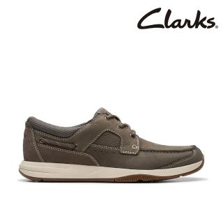 【Clarks】男鞋 Sailview Lace 縫線工藝設計3眼孔船型鞋 休閒便鞋(CLM76973C)