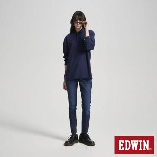 【EDWIN】男裝 WILD FIRE 經典印花長袖POLO衫(丈青色)