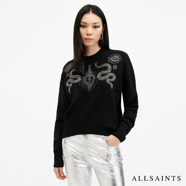 【ALLSAINTS】SERPENT 羊毛針織上衣Black W122KB(常規版型)