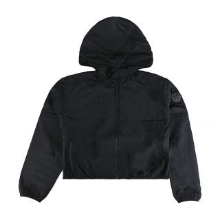 【CANADA GOOSE】CANADA GOOSE左側北極圈地形圓標LOGO刺繡設計尼龍連帽外套(女款/黑)
