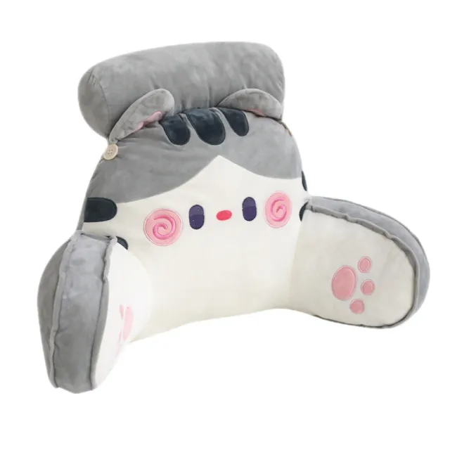 【Pure Sleep 純好眠】抱抱貓護腰靠枕72x50cm(腰靠 床頭靠枕 沙發靠枕 三角靠枕 護腰 靠墊 靠枕)