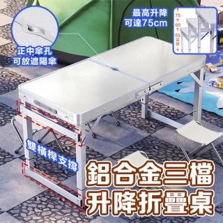 【倍勤旗艦店】鋁合金摺疊桌 露營摺疊桌 餐桌 野餐桌(可升降高度/可折疊/雙橫桿支撐/展開即可/預售15天)