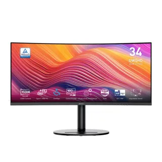 【MSI 微星】Modern MD342CQP 34型 VA 120Hz 21:9 曲面顯示器(1500R/HDMI/Type-C/1ms MPRT/黑)