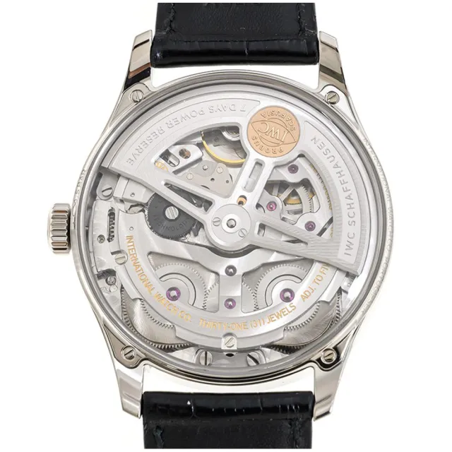 【IWC 萬國錶】葡萄牙系列 7日鍊皮帶腕表x金色丁字x42.4mm(IW501701)