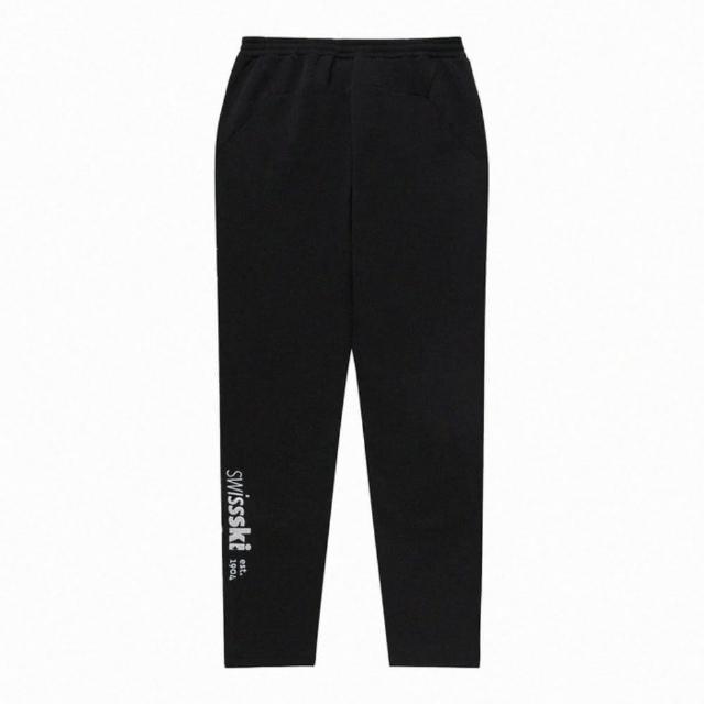 【DESCENTE】SWISS SKI TEAM FLEECE STRETCH TRAINING PANTS 男士 運動長褲(黑色)