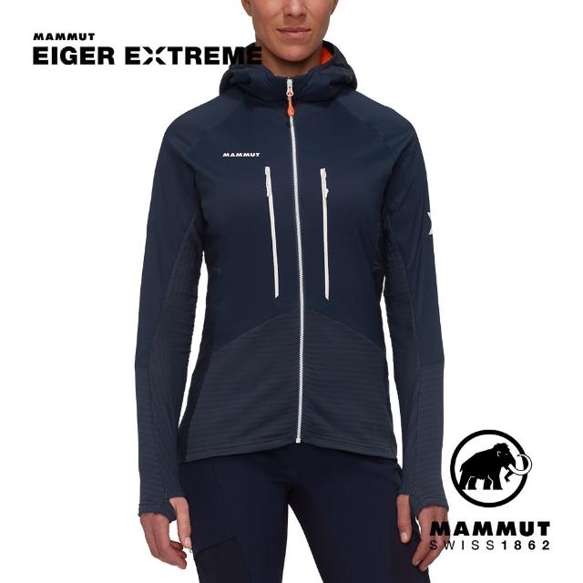 【Mammut 長毛象】Eiger NordwandML Hybrid Hooded W 極限艾格防潑水中層連帽外套 夜藍 女款 #1014-05590