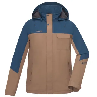 【ATUNAS 歐都納】男款GORE-TEX PACLITE PLUS石墨烯單件式外套(A1GT2506M摩卡棕/深藍/防風/防水/保暖/輕量)