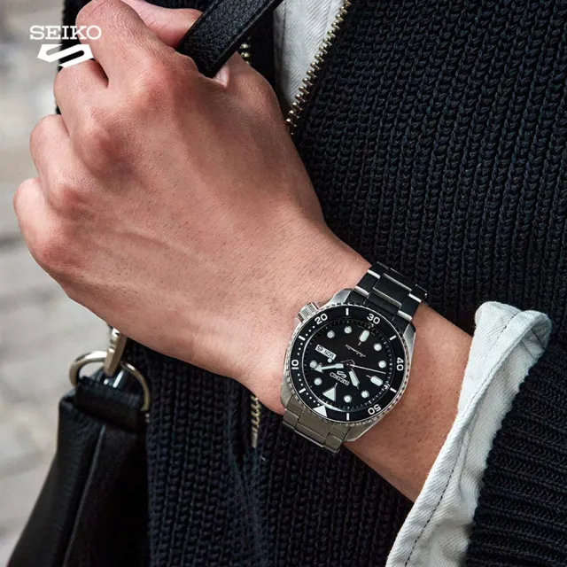 【SEIKO 精工】5 Sports 黑水鬼 潮流運動機械錶-黑x銀/42.5mm 雙11特惠(SRPD55K1/4R36-07G0Q)
