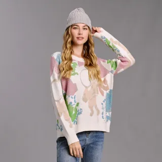 【KERAIA 克萊亞】繽紛旅程太空人毛海針織上衣