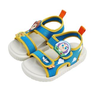 【Disney 迪士尼】迪士尼童鞋 玩具總動員 胡迪與巴斯 造型雙魔鬼氈餅乾涼鞋-藍(MIT臺灣在地工廠製造)