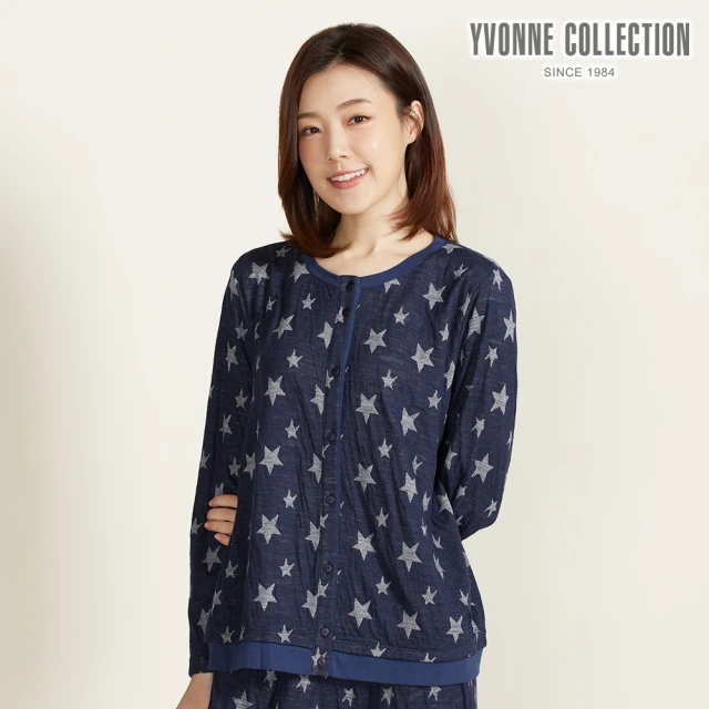 YVONNE 以旺傢飾 雙11 星星提花開襟長袖上衣(網路限 YVONNE 以旺傢飾 雙11 星星提花開襟長袖上衣(網路限定)