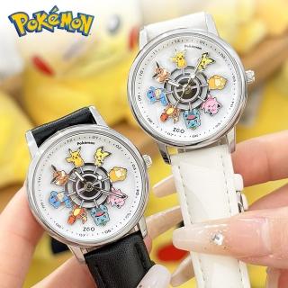 【POKEMON 精靈寶可夢】寶可夢錶盤防水夜光指標石英錶(兒童 學生 手錶 皮卡丘)