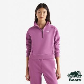 【Roots】Roots女裝- CLOUD FLEECE 1/4 ZIP上衣(紫色)