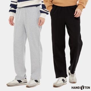【Hang Ten】男裝-WIDE LEG FIT寬版鬆緊抽繩針織長褲(多色選)