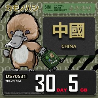 【platypus 鴨嘴獸】Travel Sim 中國 30天5GB 上網絡卡(中國 免翻牆 上網絡卡)