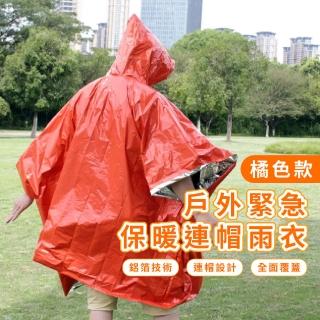 【戶外用品】戶外緊急保暖連帽雨衣(PE鋁膜 禦寒 地震包 防災 鋁箔 防風毯 求生毯 急救毯 野外求生)