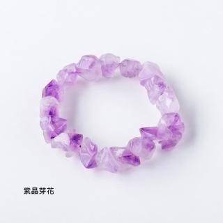 【VERDNIA】紫晶芽花天然紫水晶幸運能量串珠手鍊 1~1.5cm(男女手鏈手環手鐲/能量石/靈性寶石/紫晶花牙花)
