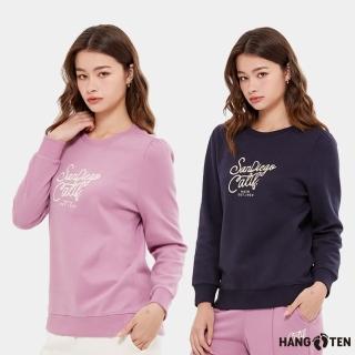 【Hang Ten】女裝-經典品牌刺繡公主袖大學T(多色選)