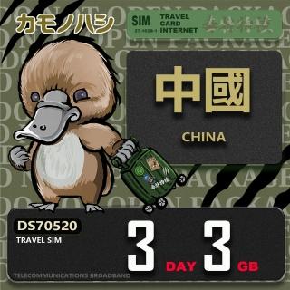 【platypus 鴨嘴獸】Travel Sim 中國 3天3GB 上網絡卡(中國 免翻牆 上網絡卡)