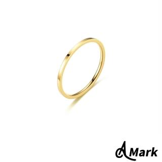 【A MARK】鈦鋼戒指 素面戒指/經典素面純色1MM光面316L鈦鋼戒指(金色)