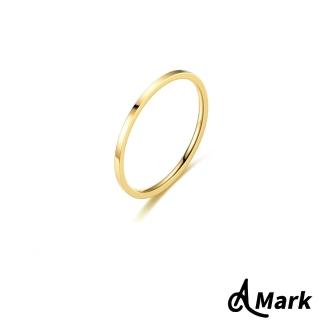 【A MARK】鈦鋼戒指 素面戒指/經典素面純色2MM光面316L鈦鋼戒指(金色)