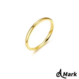 【A MARK】鈦鋼戒指 素面戒指/經典素面純色2MM光面內外球弧面316L鈦鋼戒指(金色)