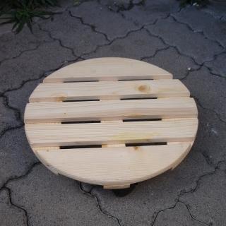【沃克嚴選】圓形活動花架-原木色 35*35*6.5cm 2入