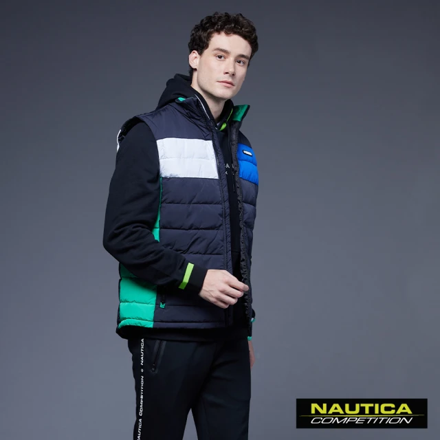 NAUTICA 男裝 COMPETITIO撞色時尚運動背心(黑色)