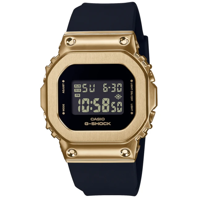 CASIO 卡西歐 G-SHOCK WOMEN 時尚黑金 方形電子腕錶(GM-S5600GB-1)