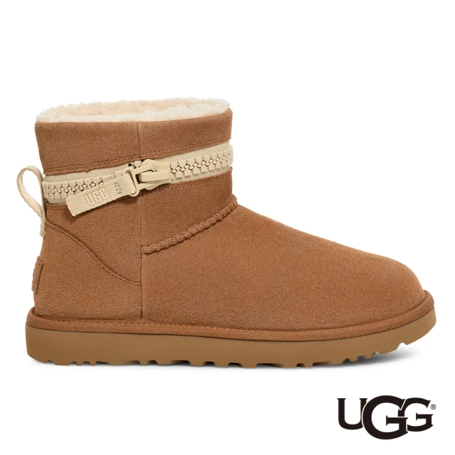 UGG 雙11-女鞋/靴子/真皮雪靴/厚底靴/Classic Mini Multi-Zip(栗子棕-UG1158197CNTY)