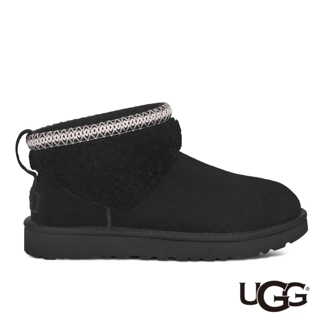 UGG 雙11-女鞋/靴子/真皮雪靴/厚底鞋/Classic Ultra Mini Maxi Curly(黑色-UG1158263BLK)