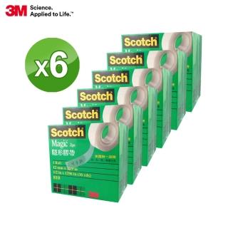 【3M】Scotch 隱形膠帶 （810 1/2 36yd）6入(隱形膠帶)