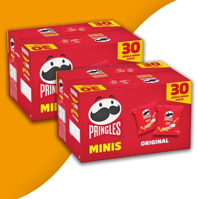 【Pringles 品客】Pringles 品客 洋芋片MINIS經典原味19公克x2盒組(共60包)