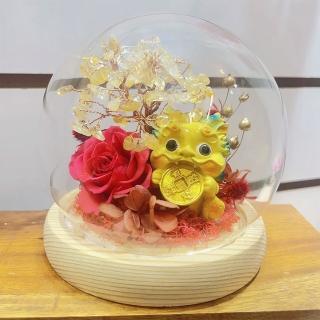 【OSTARA FLORIST 奧斯塔拉花藝】吞金獸水晶樹玻璃球花禮(永生花、祝賀花禮、開業、榮升、財位)
