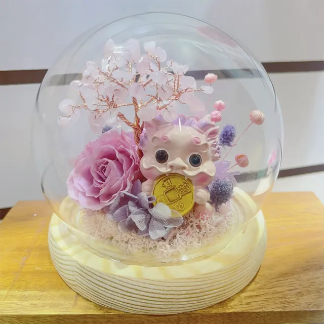 【OSTARA FLORIST 奧斯塔拉花藝】吞金獸水晶樹玻璃球花禮(永生花、祝賀花禮、開業、榮升、財位)