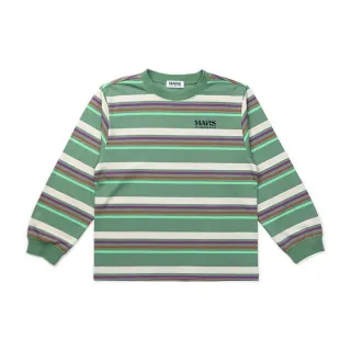 【MARS】童裝-橫條紋長袖上衣(綠色)