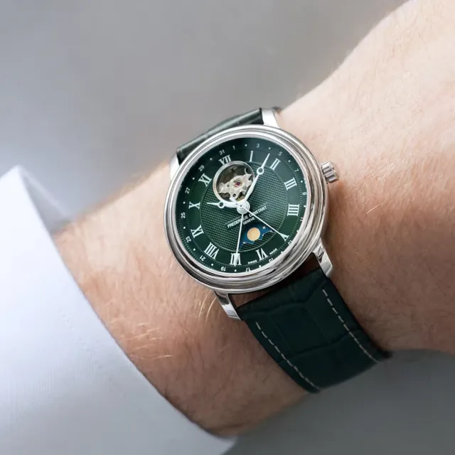 【CONSTANT 康斯登】Classics系列 心跳月相日期機械腕錶(FC-335MCGRW4P26)
