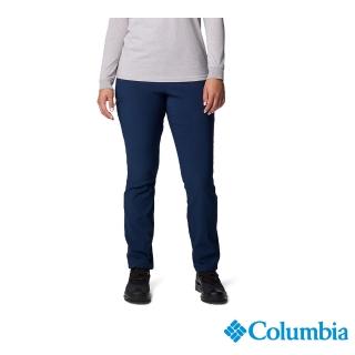 【Columbia 哥倫比亞】女款-防潑高腰長褲-深藍(UAR95010NY/IF)
