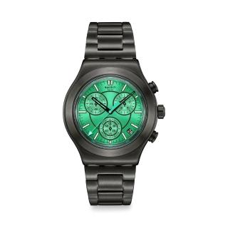 【SWATCH】Irony 金屬Chrono系列手錶 OBSESSIVELY OBSIDIAN 迷人黑曜石 男錶 女錶 手錶 瑞士錶 錶(43mm)