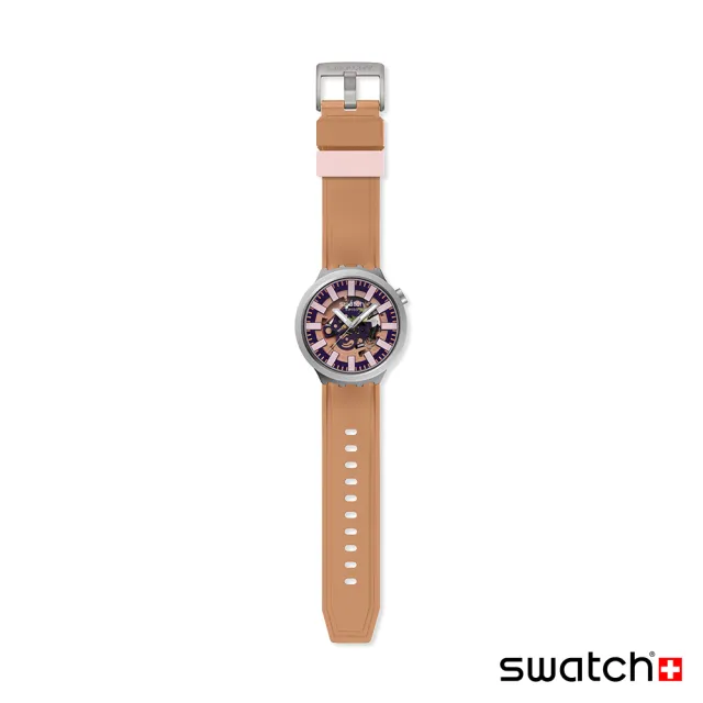 【SWATCH】BIG BOLD 系列手錶 TERRACOTTA TIDE 紅陶色 男錶 女錶 手錶 瑞士錶 錶(47mm)