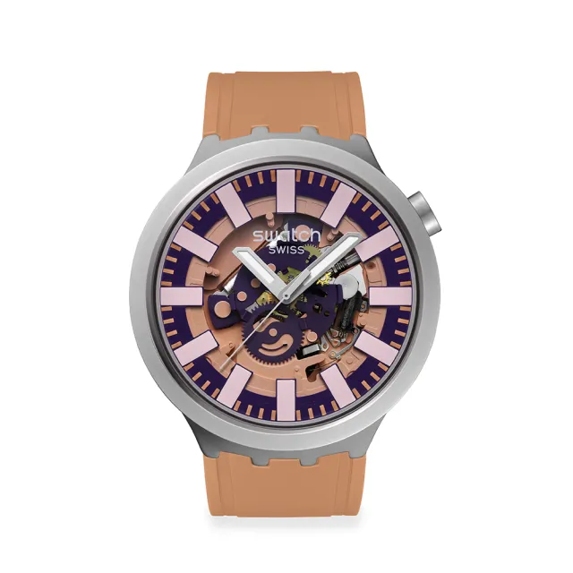 【SWATCH】BIG BOLD 系列手錶 TERRACOTTA TIDE 紅陶色 男錶 女錶 手錶 瑞士錶 錶(47mm)